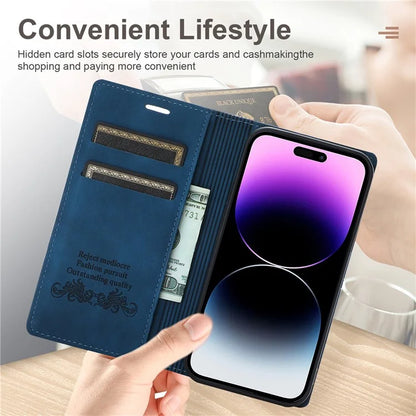 For iPhone 16 Pro Wallet Case Magnetic Closing Leather Phone Cover
