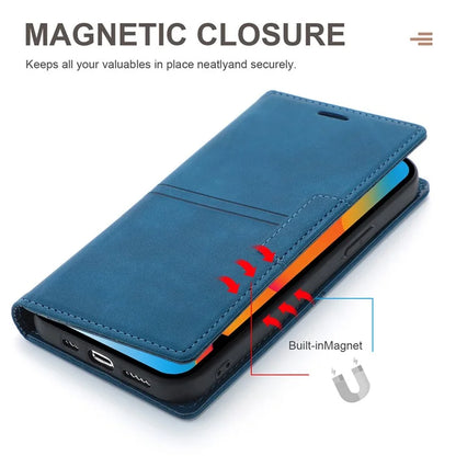 For iPhone 16 Pro Wallet Case Magnetic Closing Leather Phone Cover