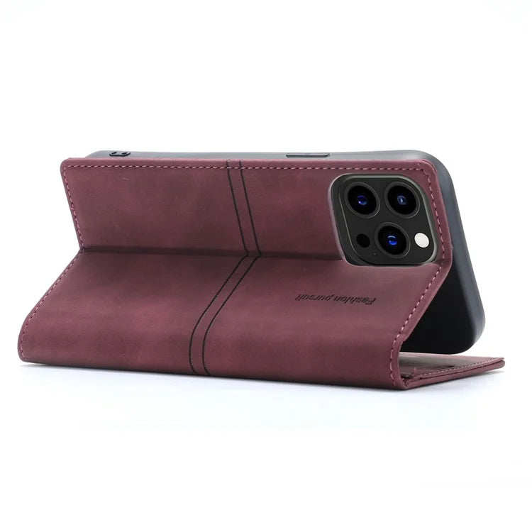 For iPhone 16 Pro Wallet Case Magnetic Closing Leather Phone Cover