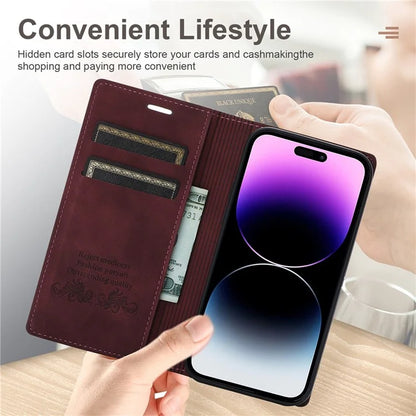For iPhone 16 Pro Wallet Case Magnetic Closing Leather Phone Cover