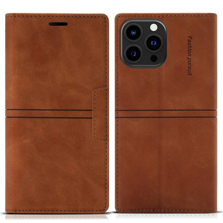 For iPhone 16 Pro Max Wallet Phone Case Magnetic Closing Leather Flip Cover