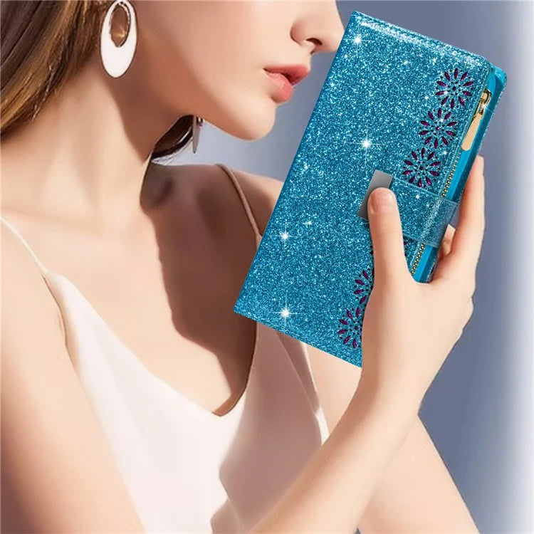 For iPhone 16 Pro Case Starry Sky Carving Leather Wallet Phone Cover
