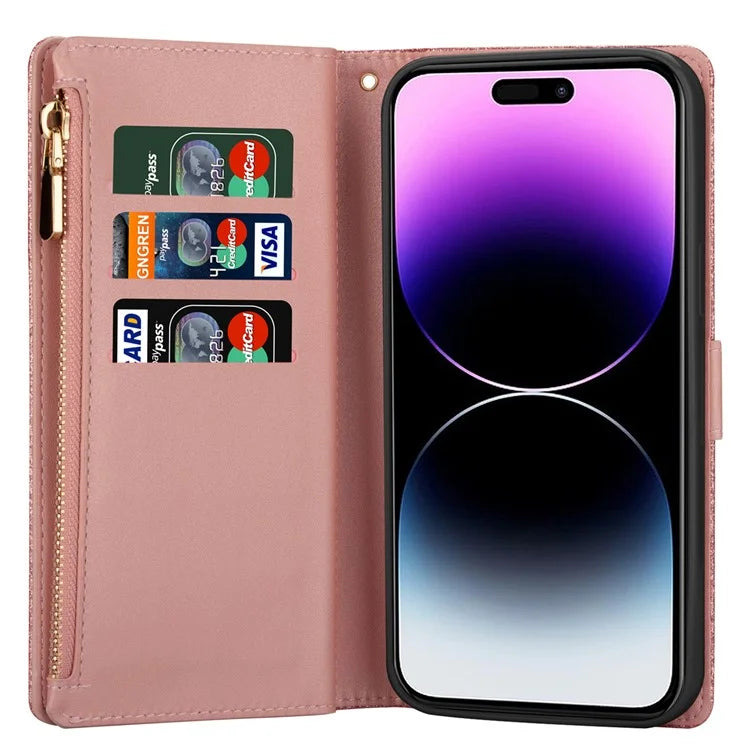 For iPhone 16 Pro Case Starry Sky Carving Leather Wallet Phone Cover