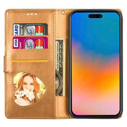 For iPhone 16 Pro Stand Case Glitter Phone Leather Cover Zipper Pocket