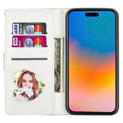 For iPhone 16 Pro Stand Case Glitter Phone Leather Cover Zipper Pocket