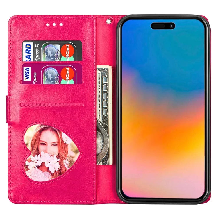 For iPhone 16 Pro Stand Case Glitter Phone Leather Cover Zipper Pocket