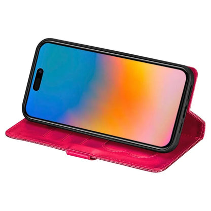 For iPhone 16 Pro Stand Case Glitter Phone Leather Cover Zipper Pocket