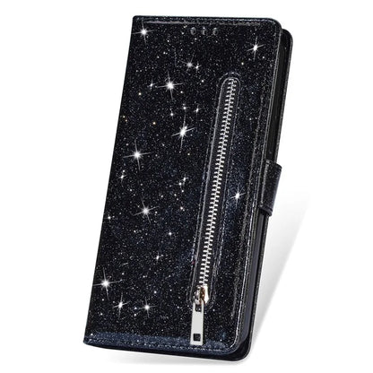 For iPhone 16 Pro Max Case Glitter Leather Stand Phone Cover Zipper Pocket