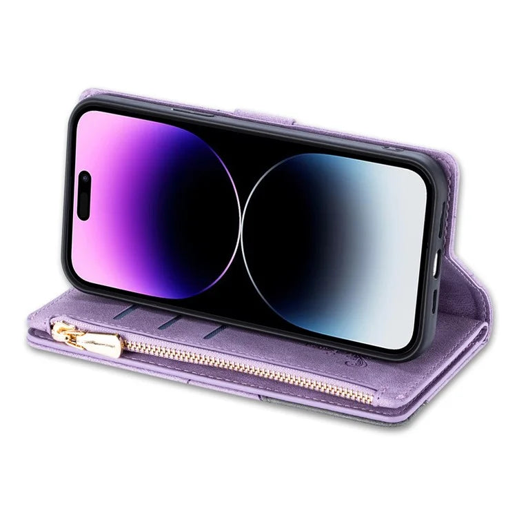 For iPhone 16 Pro Case Color Splicing Anti-Drop Leather Wallet Phone Cover