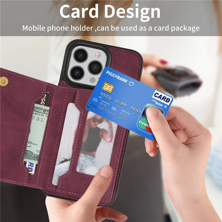 For iPhone 16 Pro Case Line Imprinted Color Splicing Leather Phone Cover