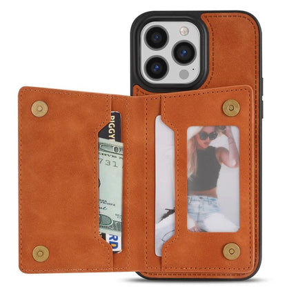 For iPhone 16 Pro Max Case Zipper Wallet Kickstand PU+TPU Phone Cover