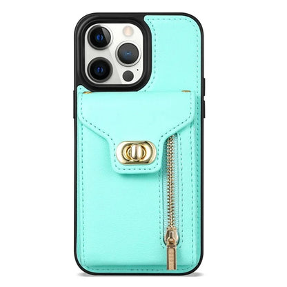 For iPhone 16 Pro Case Card Slots Kickstand PU+TPU Phone Cover with Shoulder Strap