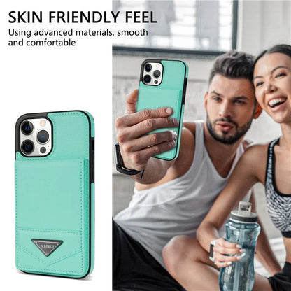 N.BEKUS For iPhone 16 Pro Max Kickstand Case Leather+TPU Card Slot Phone Cover