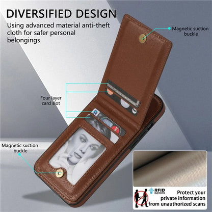 N.BEKUS For iPhone 16 Pro Max Kickstand Case Leather+TPU Card Slot Phone Cover