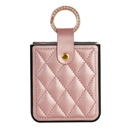 CSJ-P2 For Samsung Galaxy Z Flip6 5G / Z Flip5 5G Case Stitching Leather Phone Cover Ring Kickstand