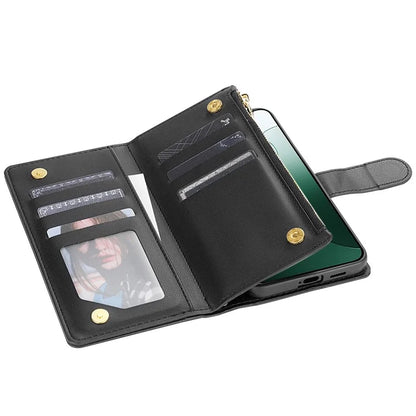CSJ-P2 For Xiaomi Redmi 13C 4G / Poco C65 4G Wallet Case Rhombus Stitching Leather Phone Cover with Straps