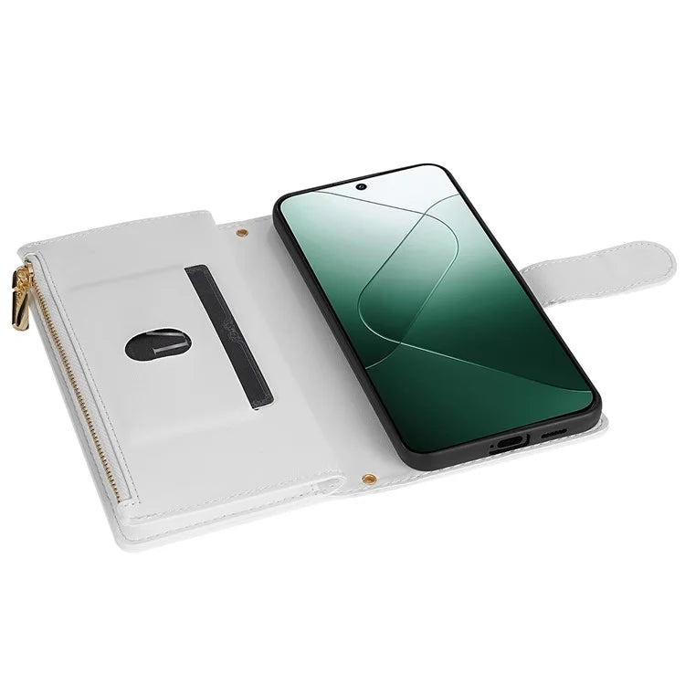 CSJ-P2 For Xiaomi Redmi 13C 4G / Poco C65 4G Wallet Case Rhombus Stitching Leather Phone Cover with Straps