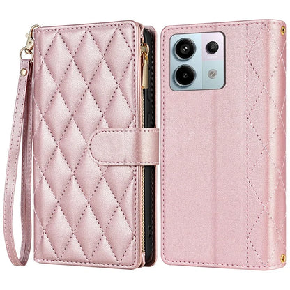 CSJ-P2 For Xiaomi Redmi Note 13 Pro 5G / Poco X6 5G Case with Straps Stitching Leather Wallet Phone Cover