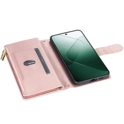 CSJ-P2 For Xiaomi Redmi Note 13 Pro 5G / Poco X6 5G Case with Straps Stitching Leather Wallet Phone Cover