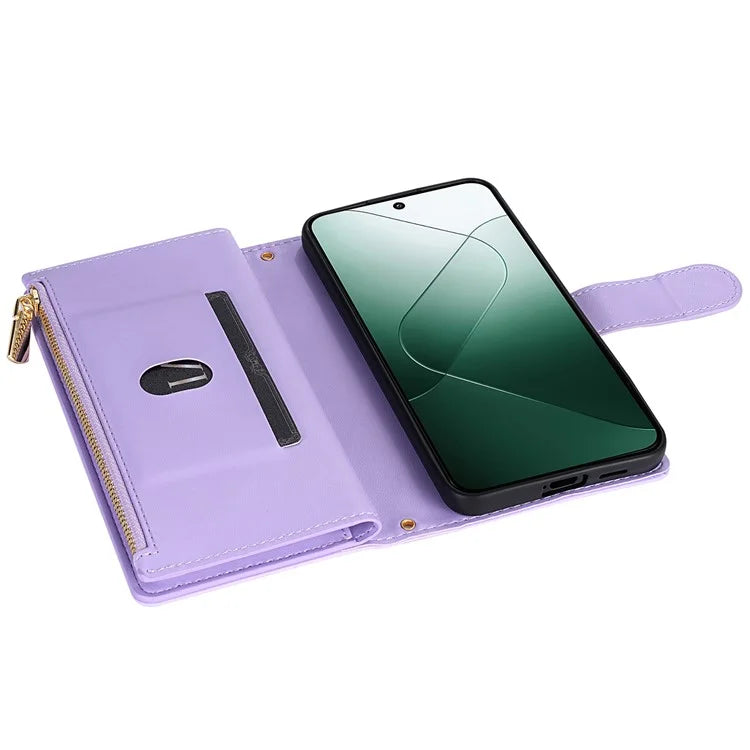 CSJ-P2 For Xiaomi Redmi Note 13 Pro 5G / Poco X6 5G Case with Straps Stitching Leather Wallet Phone Cover