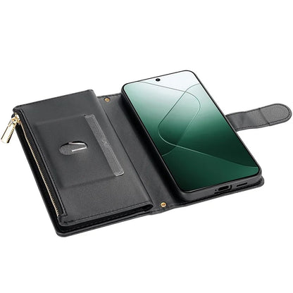 CSJ-P2 For Xiaomi Redmi Note 13 5G Wallet Phone Case Rhombus Stitching Leather Cover with Straps