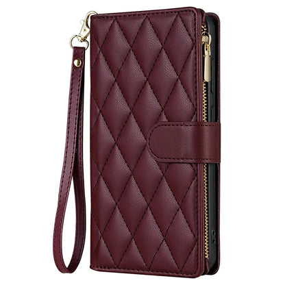 CSJ-P2 For Samsung Galaxy A54 5G Wallet Phone Case Leather Flip Cover Rhombus Stitching