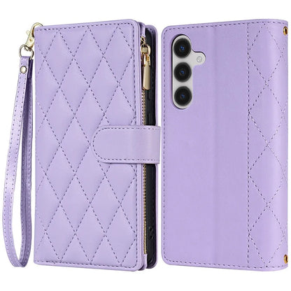 CSJ-P2 For Samsung Galaxy A54 5G Wallet Phone Case Leather Flip Cover Rhombus Stitching
