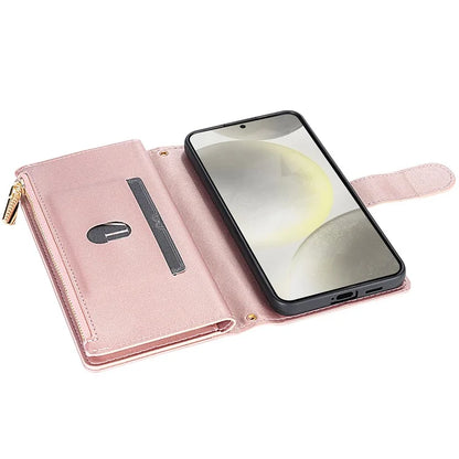 CSJ-P2 For Samsung Galaxy A54 5G Wallet Phone Case Leather Flip Cover Rhombus Stitching