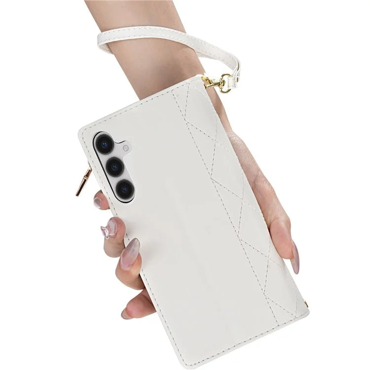 CSJ-P2 For Samsung Galaxy A25 5G (Global) (161.0 X 76.5 X 8.3mm) Case Leather Wallet Phone Cover