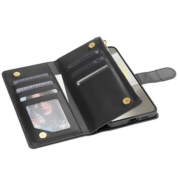 CSJ-P2 For Samsung Galaxy A25 5G (Global) (161.0 X 76.5 X 8.3mm) Case Leather Wallet Phone Cover