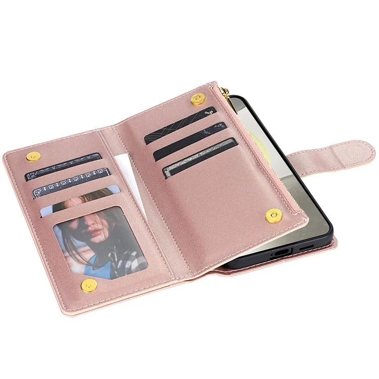 CSJ-P2 For Samsung Galaxy A25 5G (Global) (161.0 X 76.5 X 8.3mm) Case Leather Wallet Phone Cover