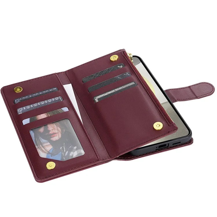 CSJ-P2 For Samsung Galaxy A25 5G (Global) (161.0 X 76.5 X 8.3mm) Case Leather Wallet Phone Cover