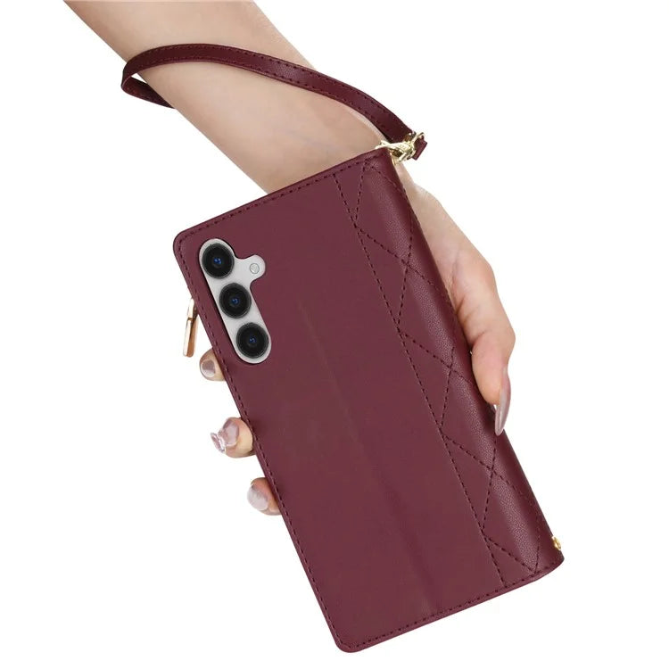 CSJ-P2 For Samsung Galaxy A25 5G (Global) (161.0 X 76.5 X 8.3mm) Case Leather Wallet Phone Cover