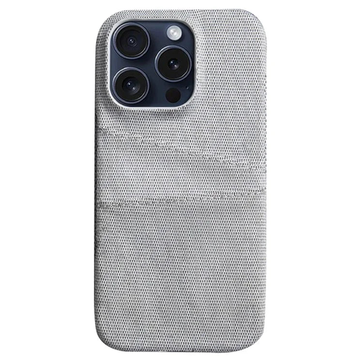 For iPhone 16 Pro Case Dual Card Slots Cloth Texture Hard PC Phone Cover