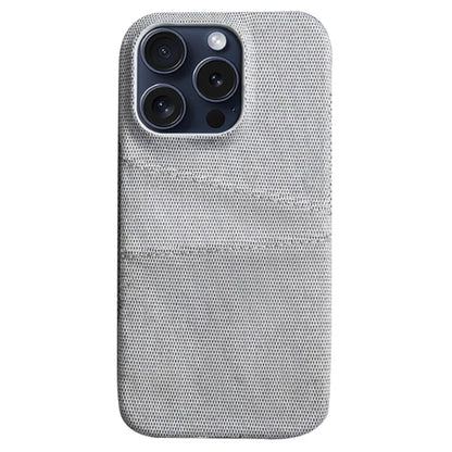 For iPhone 16 Pro Case Dual Card Slots Cloth Texture Hard PC Phone Cover