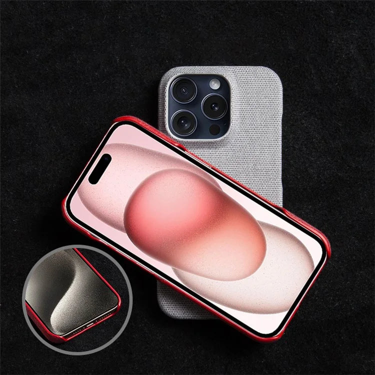 For iPhone 16 Pro Case Cloth Texture Anti-Scratch Protective PC Phone Cover
