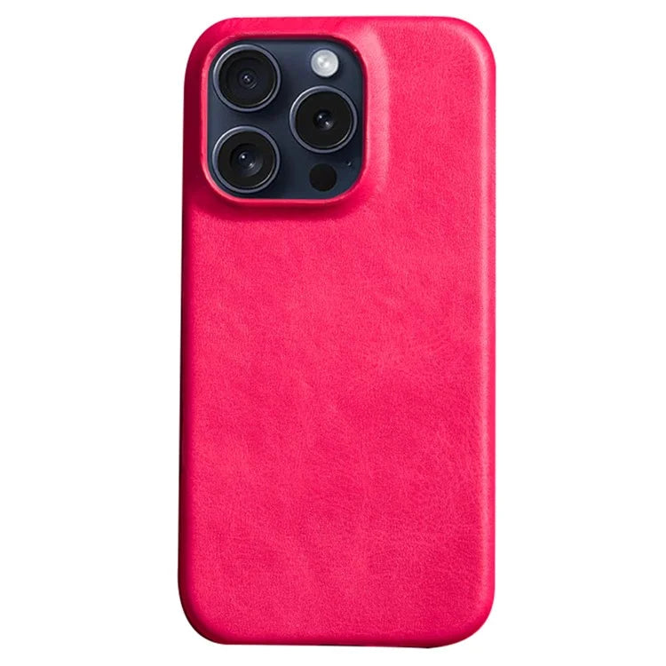 For iPhone 16 Pro Max Case Calf Texture PU Leather Coated PC Phone Cover