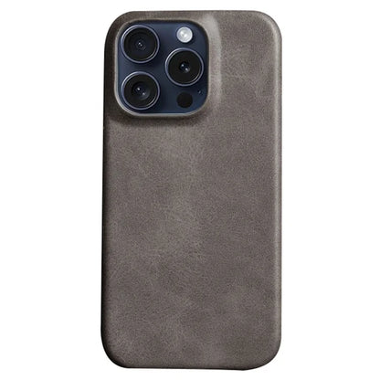 For iPhone 16 Pro Case Calf Texture PU Leather Hard PC Protective Phone Cover