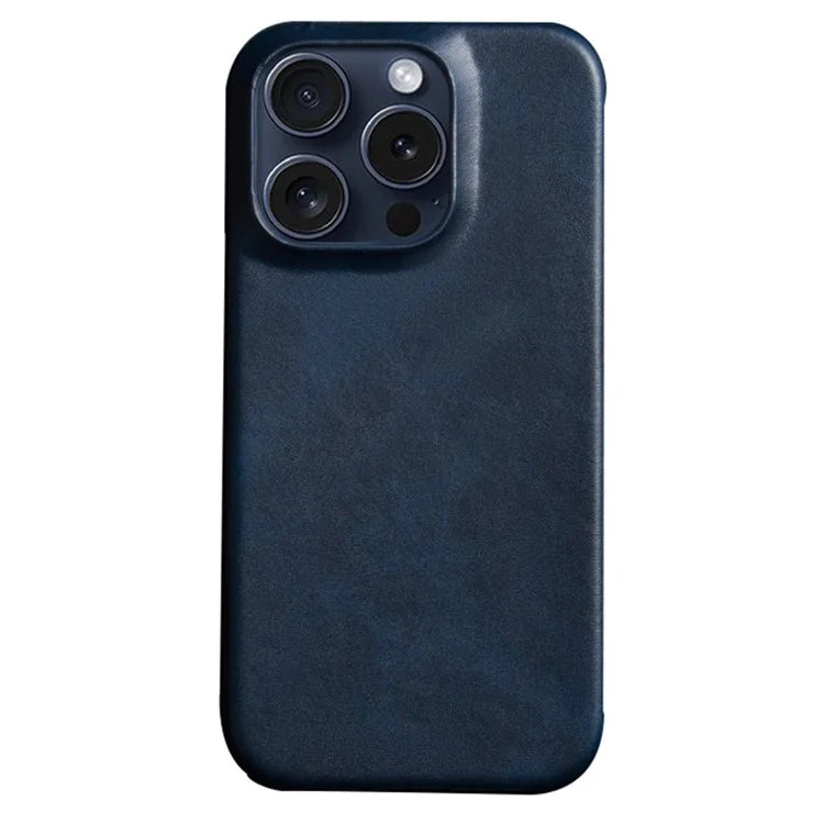 For iPhone 16 Pro Case Calf Texture PU Leather Hard PC Protective Phone Cover