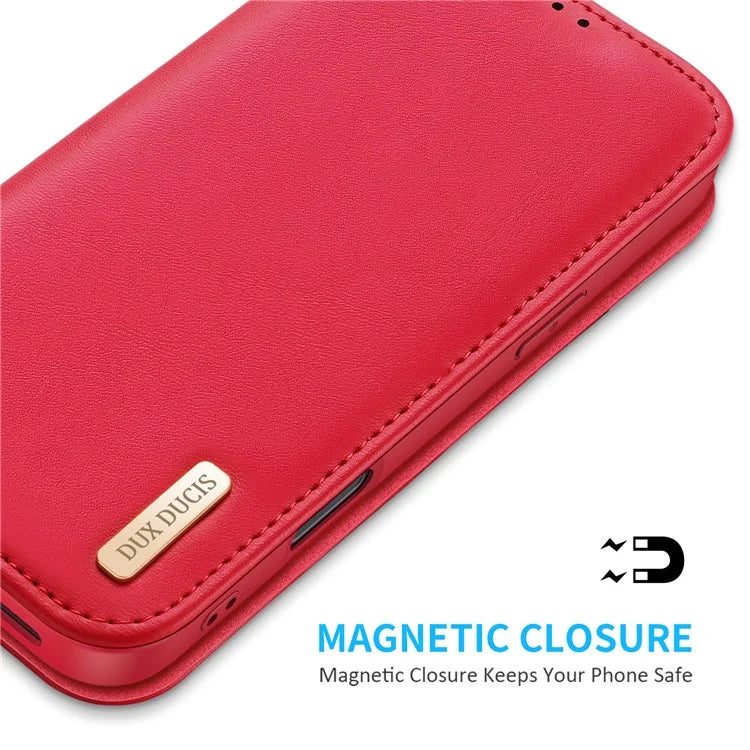 DUX DUCIS Hivo Series for iPhone 16 Pro Max Case Cowhide Leather RFID Blocking Wallet Cover