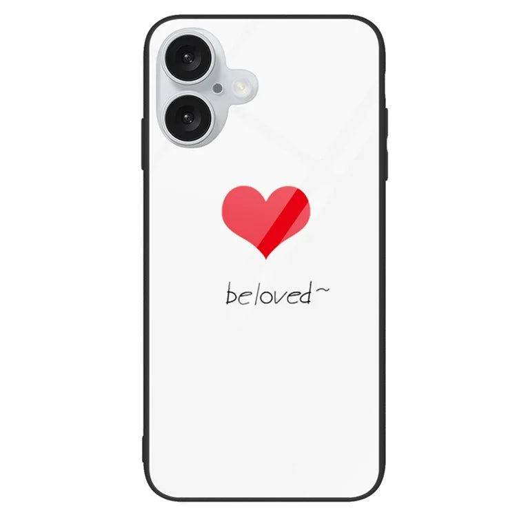 For iPhone 16 Plus Case Tempered Glass+PC+TPU Phone Cover