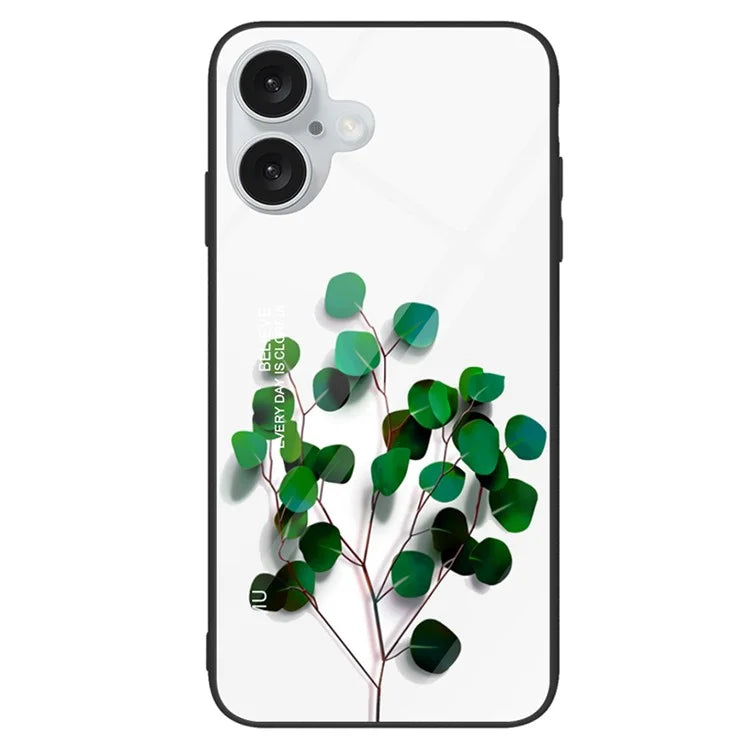 For iPhone 16 Plus Case Tempered Glass+PC+TPU Phone Cover