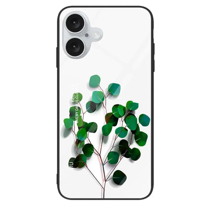 For iPhone 16 Plus Case Tempered Glass+PC+TPU Phone Cover