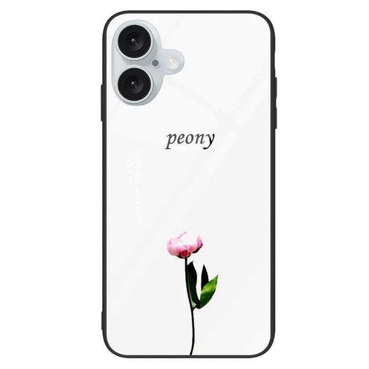 For iPhone 16 Plus Case Tempered Glass+PC+TPU Phone Cover