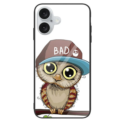 For iPhone 16 Plus Case Tempered Glass+PC+TPU Phone Cover