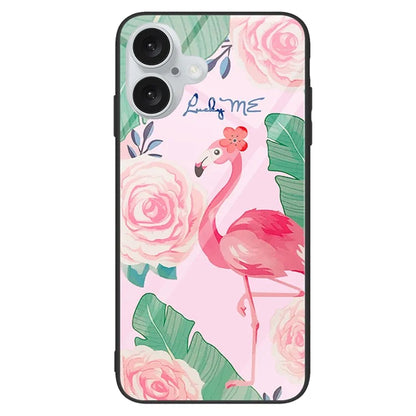 For iPhone 16 Plus Case Tempered Glass+PC+TPU Phone Cover