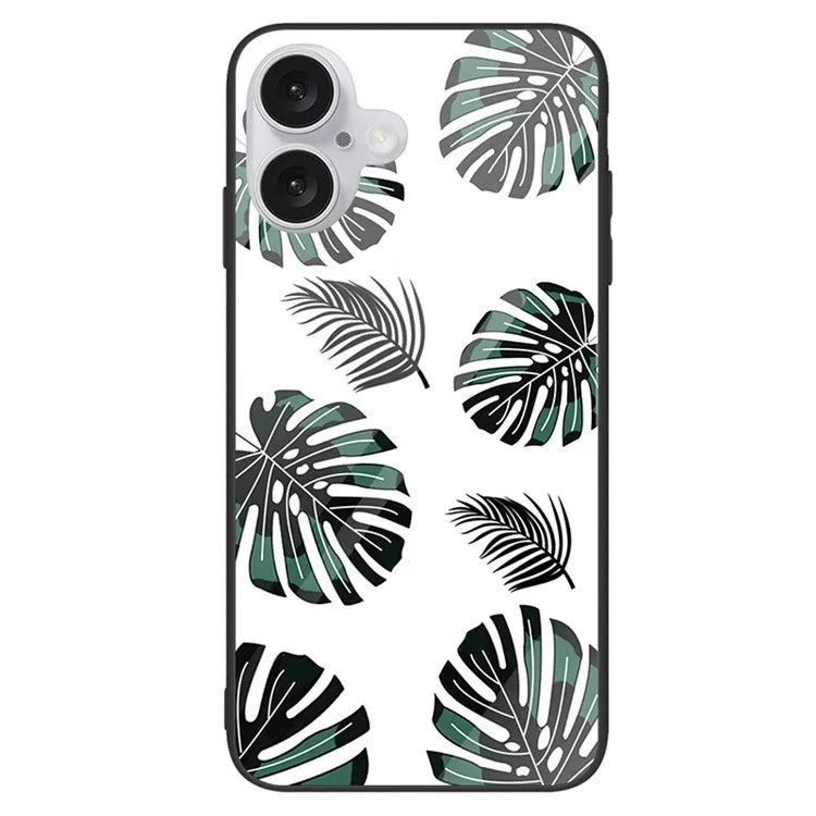 For iPhone 16 Plus Case Tempered Glass+PC+TPU Phone Cover