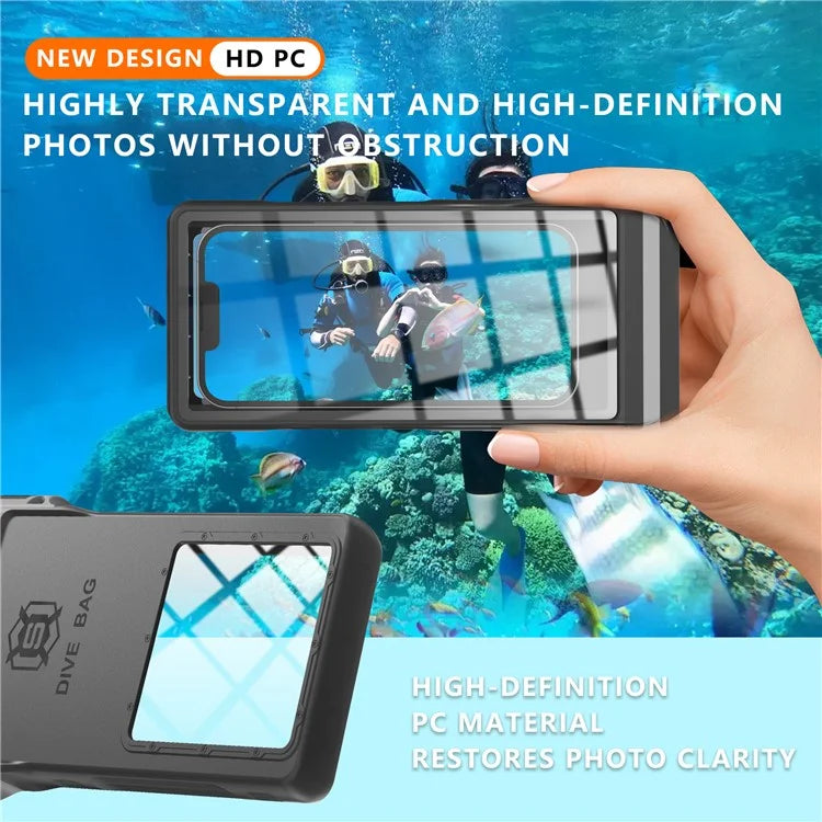 SHELLBOX 15m Waterproof Cellphone Pouch 7-inch Phone Touch Screen Diving Swimming Drifting Protective Bag