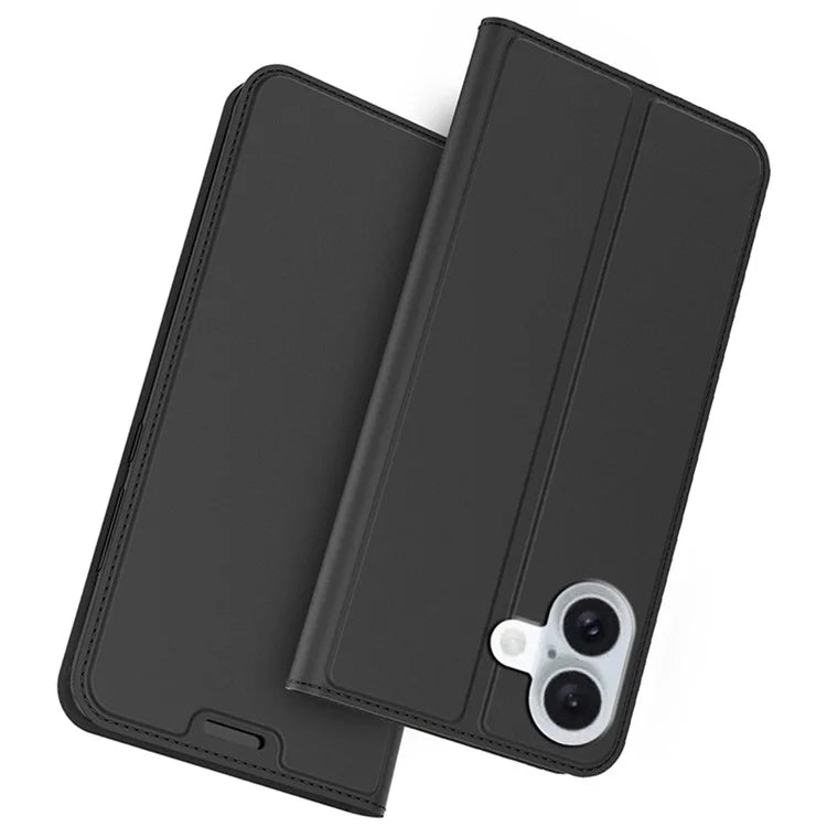 For iPhone 16 Plus Case Card Slot Stand Strong Magnetic Closure PU Leather Phone Cover