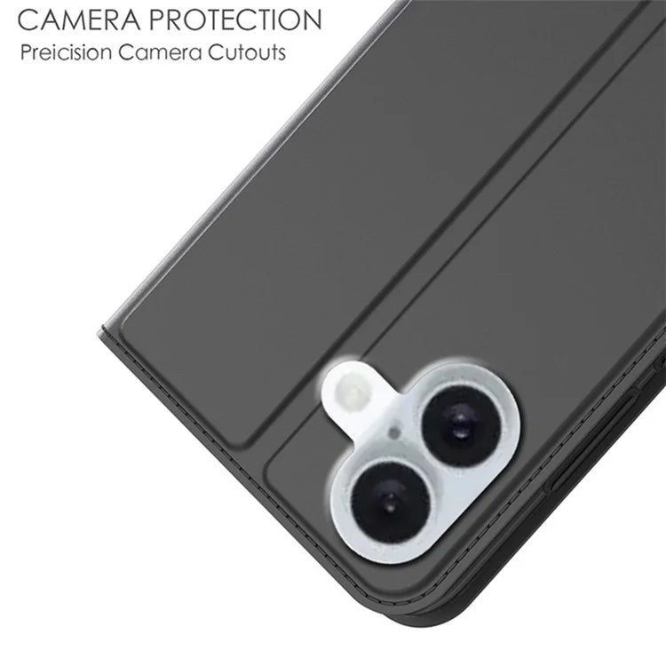 For iPhone 16 Plus Case Card Slot Stand Strong Magnetic Closure PU Leather Phone Cover